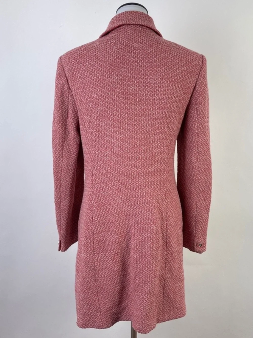 St. John Rose Tweed Button-Front Coat